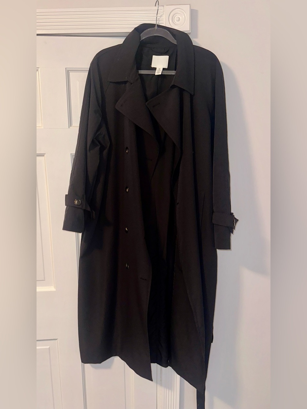H&M Black Long Trench Coat